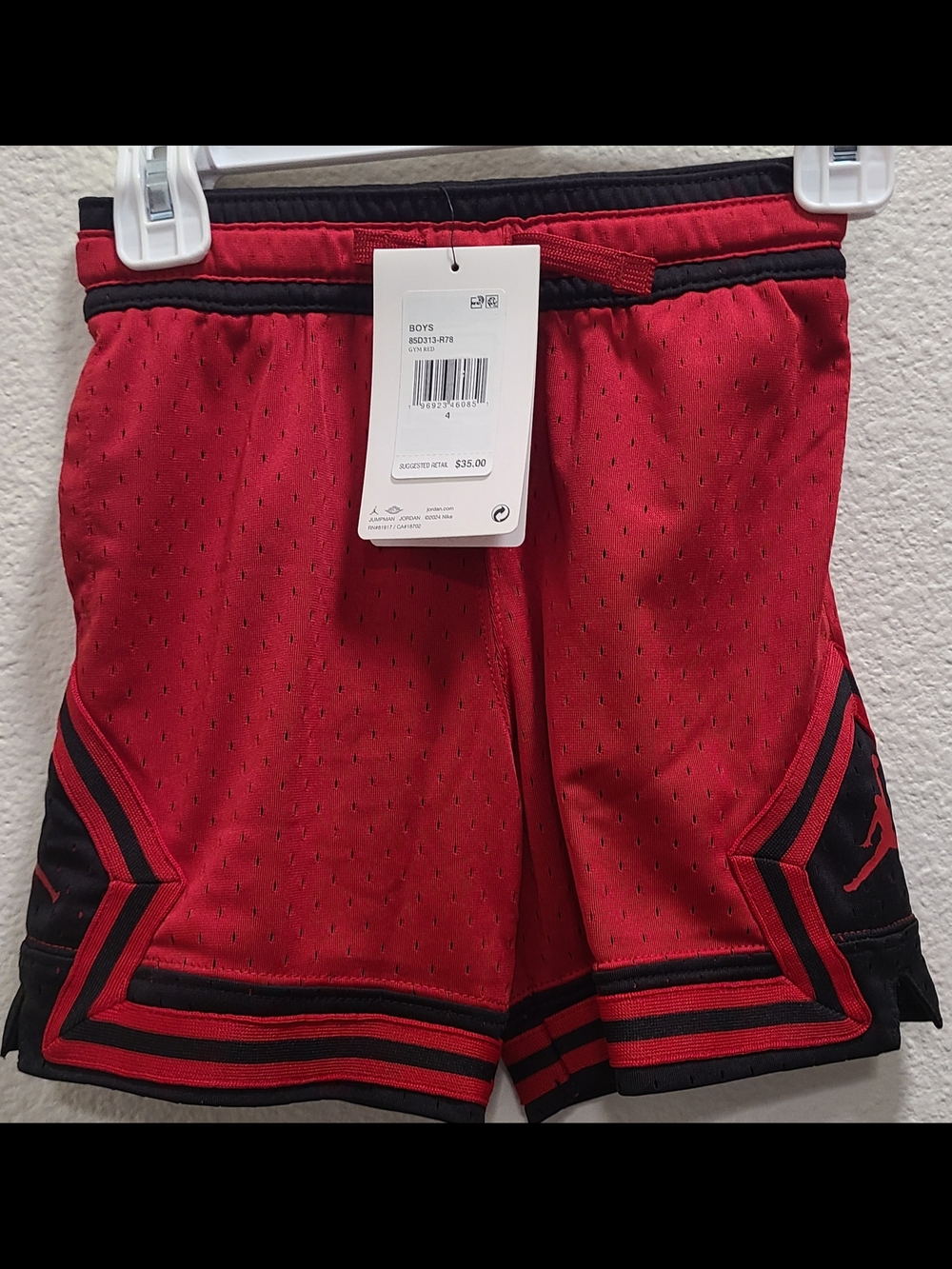 Jordan Boys Red and Black Athletic Shorts